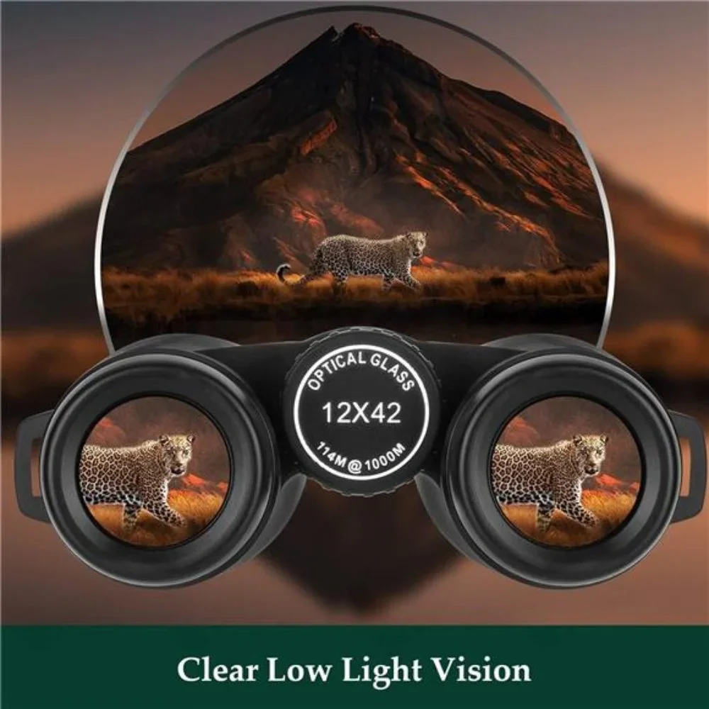 12x42 HD Binoculars with Clear Low Light Vision For Adult